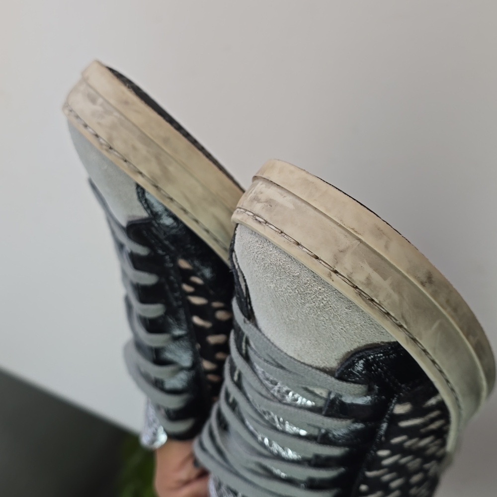 P448 Black and Silver Calf Patterned Sneakers - Picture 12 of 14